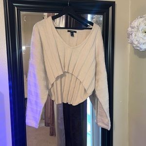 Forever 21 LIKE NEW Knit Crop Top BEIGE size: LARGE